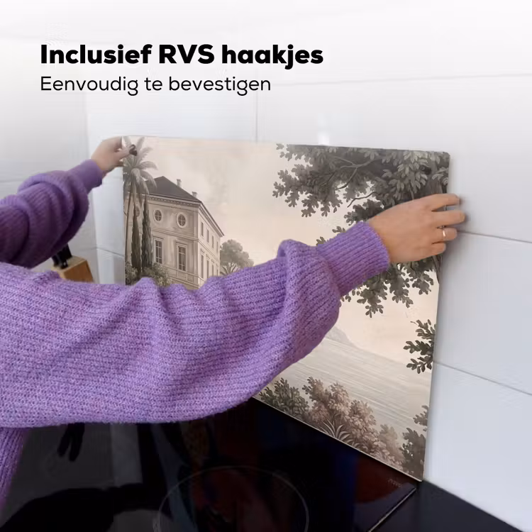 Zee - Villa - Beige Inductie beschemer met haakjes klein -ky-ophangen-nl