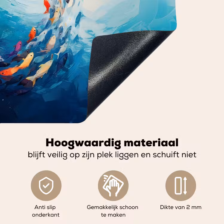 Zee - Vissen - Kleurrijk - Dynamisch Inductie beschemer met haakjes klein -ky-onderkant-nl