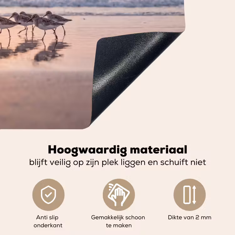 Zee - Vogels - Strand Inductie beschemer met haakjes klein -ky-onderkant-nl