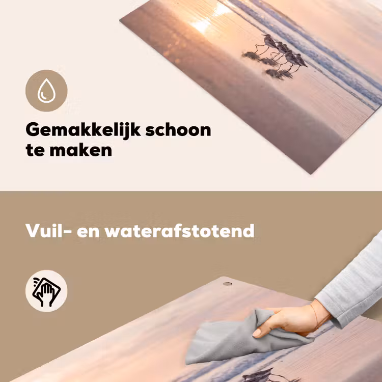 Zee - Vogels - Strand Inductie beschemer met haakjes klein -ky-schoon-nl