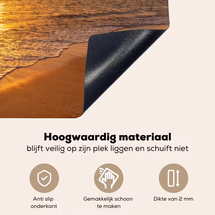 Zee - Zonsondergang - Golven - Kust - Oranje Inductie beschemer met haakjes klein -ky-onderkant-nl