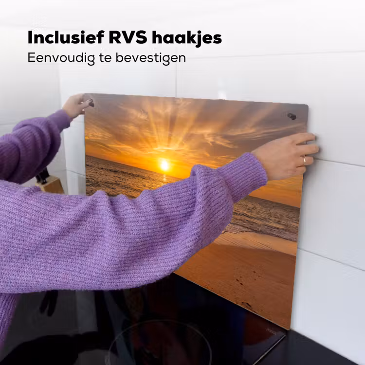 Zee - Zonsondergang - Golven - Kust - Oranje Inductie beschemer met haakjes klein -ky-ophangen-nl