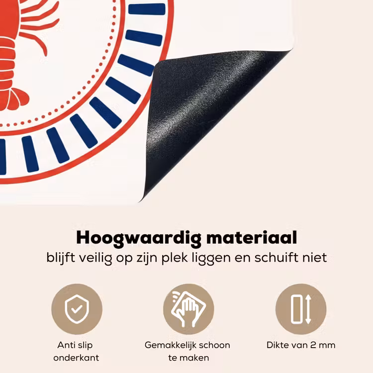 Zeeleven - Kreeft - Embleem - Grafisch - Rood Inductie beschemer met haakjes klein -ky-onderkant-nl
