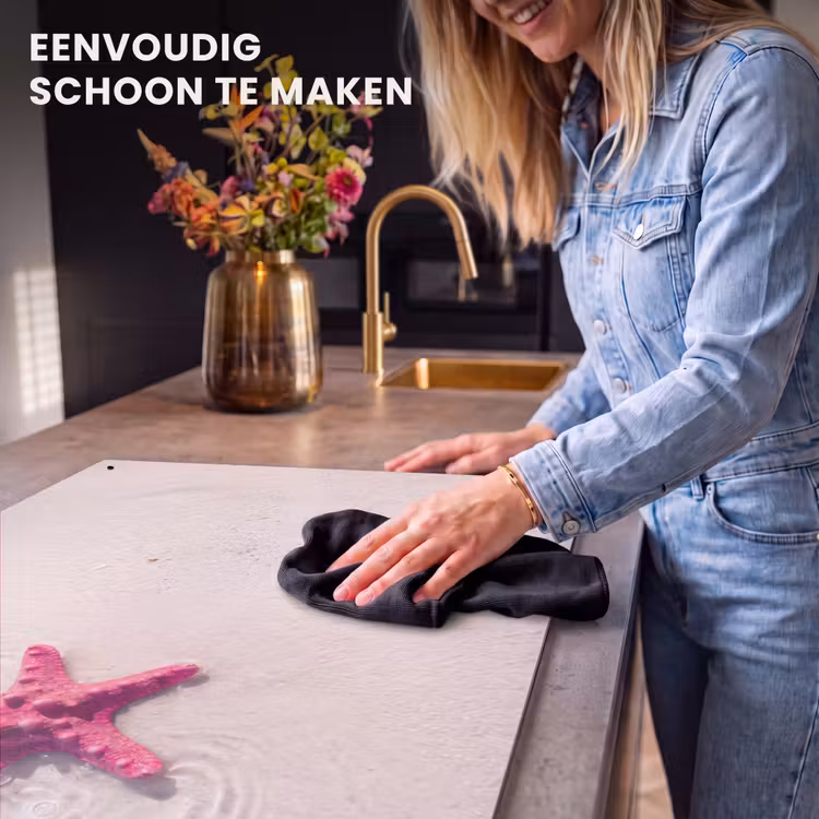 Zeeleven - Zeester - Strand - Roze - Water Inductie beschemer met haakjes klein -ky-schoon-nl