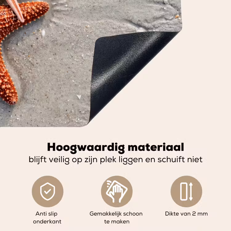 Zeester - Strand - Zee Inductie beschemer met haakjes klein -ky-onderkant-nl