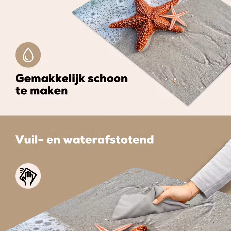 Zeester - Strand - Zee Inductie beschemer met haakjes klein -ky-schoon-nl
