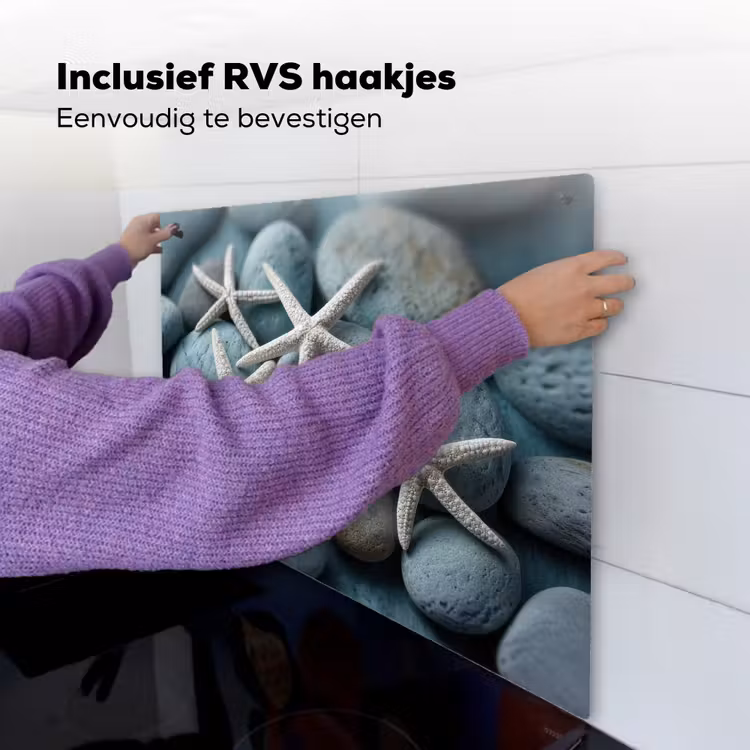 Zeesterren - Stenen - Wit Inductie beschemer met haakjes middel -ky-ophangen-nl