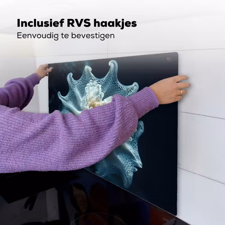 Zeewezen - Wit - Golven - Water Inductie beschemer met haakjes middel -ky-ophangen-nl
