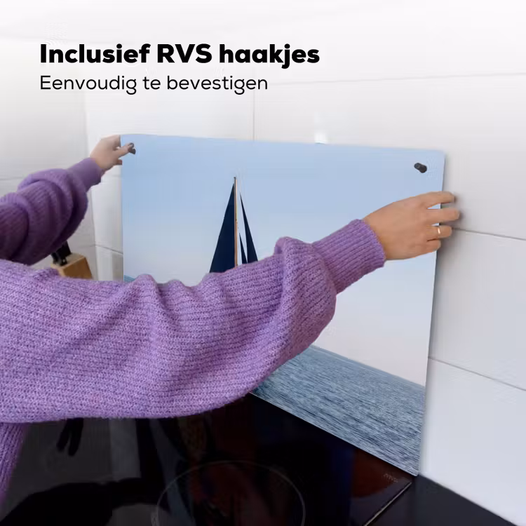 Zeilboot - Zee - Blauw Inductie beschemer met haakjes klein -ky-ophangen-nl