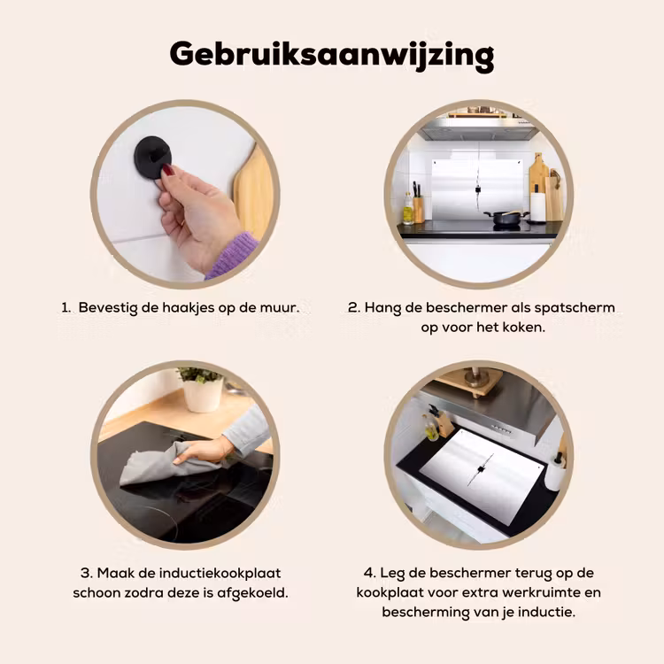 Zeilboot - Zwart - Water - Silhouet Inductie beschemer met haakjes klein -ky-gebruik-nl