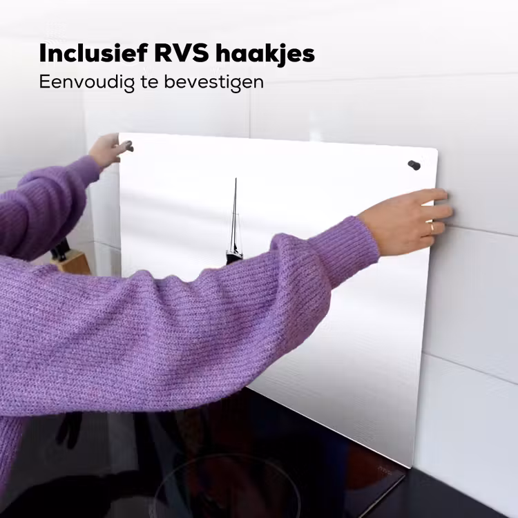 Zeilboot - Zwart - Water - Silhouet Inductie beschemer met haakjes klein -ky-ophangen-nl