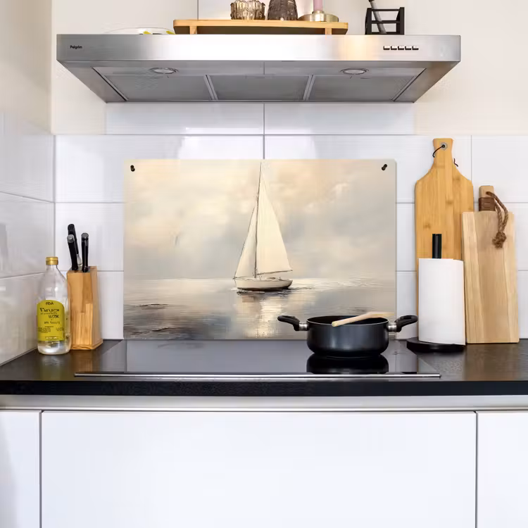 Zeilschip - Zee - Bewolkt Inductie beschemer met haakjes klein -sfeer2