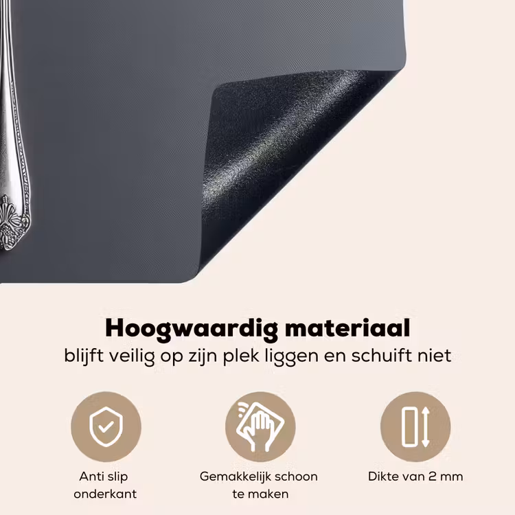 Zilver - Metaal - Lepel Inductie beschemer met haakjes klein -ky-onderkant-nl