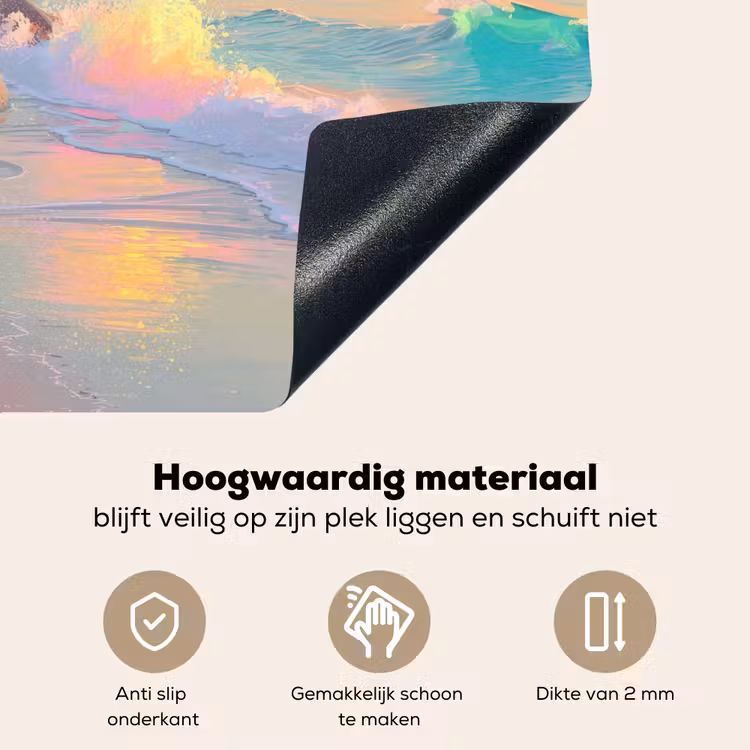 Zomerlicht - Strand - Fonkelende accenten Inductie beschemer met haakjes middel -ky-onderkant-nl