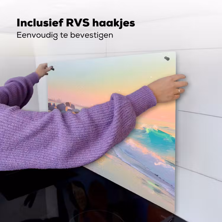 Zomerlicht - Strand - Fonkelende accenten Inductie beschemer met haakjes middel -ky-ophangen-nl