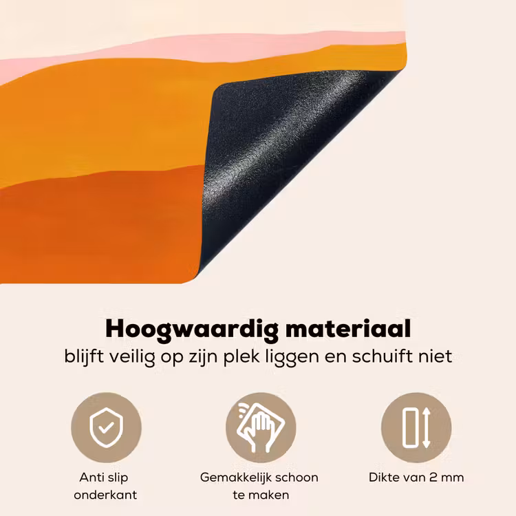 Zon - Heuvels - Abstract - Roze Inductie beschemer met haakjes klein -ky-onderkant-nl