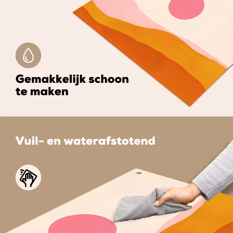 Zon - Heuvels - Abstract - Roze Inductie beschemer met haakjes klein -ky-schoon-nl