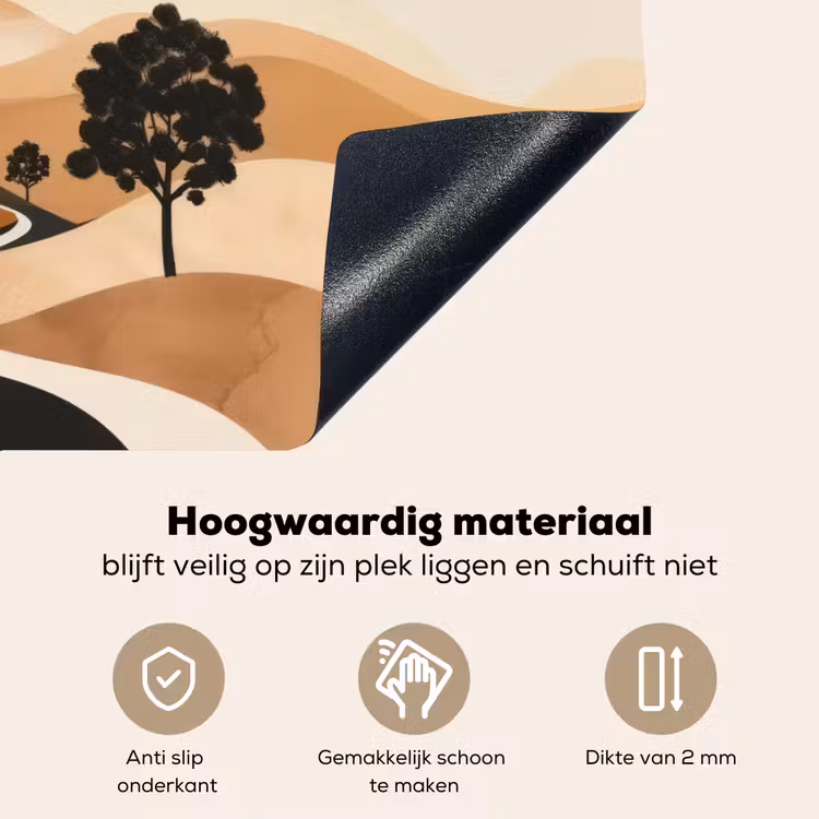 Zon - Heuvels - Boom - Abstract Inductie beschemer met haakjes klein -ky-onderkant-nl