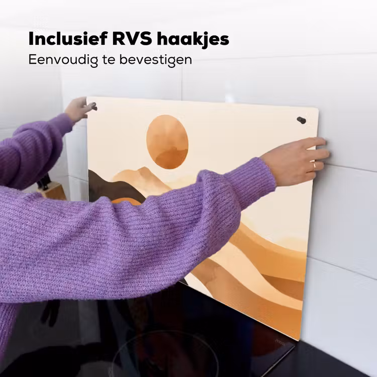 Zon - Heuvels - Boom - Abstract Inductie beschemer met haakjes klein -ky-ophangen-nl
