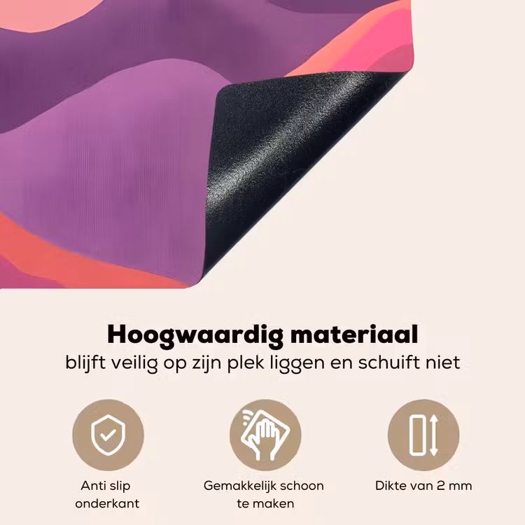 Zon - Heuvels - Paars - Abstract Inductie beschemer met haakjes klein -ky-onderkant-nl