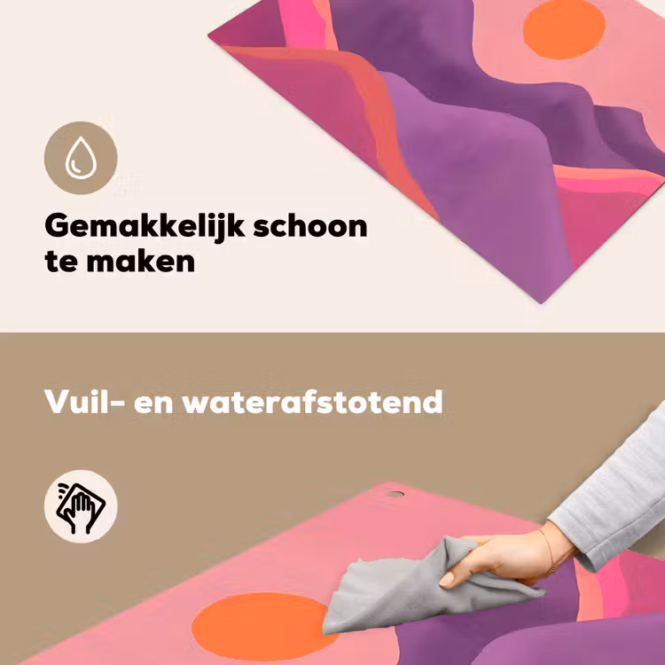 Zon - Heuvels - Paars - Abstract Inductie beschemer met haakjes klein -ky-schoon-nl