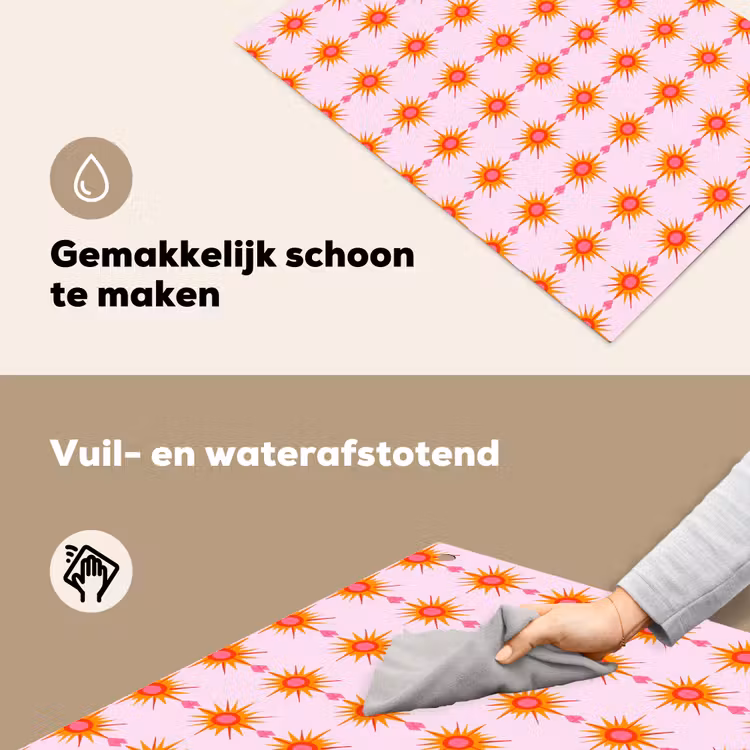 Zon - Motief - Roze Inductie beschemer met haakjes klein 777 -ky-schoon-nl