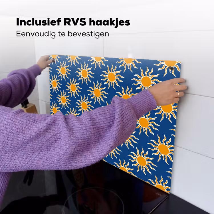 Zon - Patroon - Blauw Inductie beschemer met haakjes klein 777 -ky-ophangen-nl