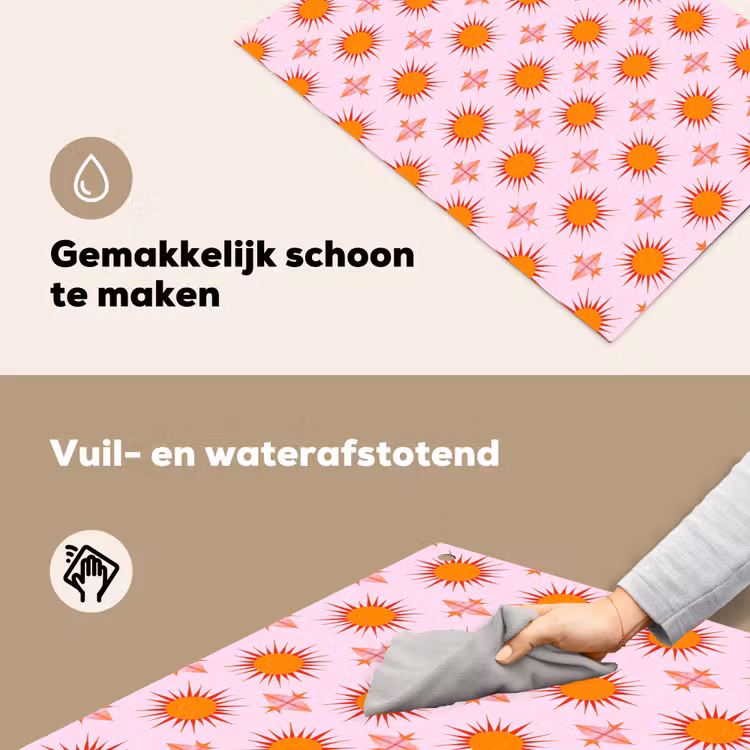 Zon - Patroon - Roze Inductie beschemer met haakjes klein 777 -ky-schoon-nl