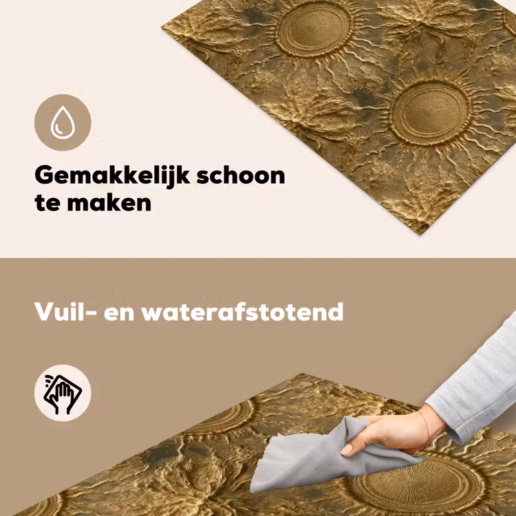 Zon - Reliëf - Antiek - Goud Inductie beschemer met haakjes klein 777 -ky-schoon-nl