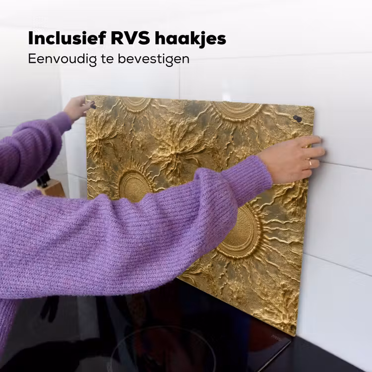 Zon - Reliëf - Antiek - Goud Inductie beschemer met haakjes klein 777 -ky-ophangen-nl
