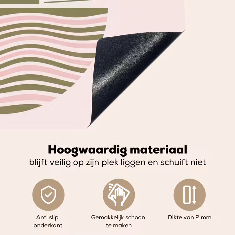 Zon - Zee - Abstract - Modern - Roze Inductie beschemer met haakjes klein -ky-onderkant-nl