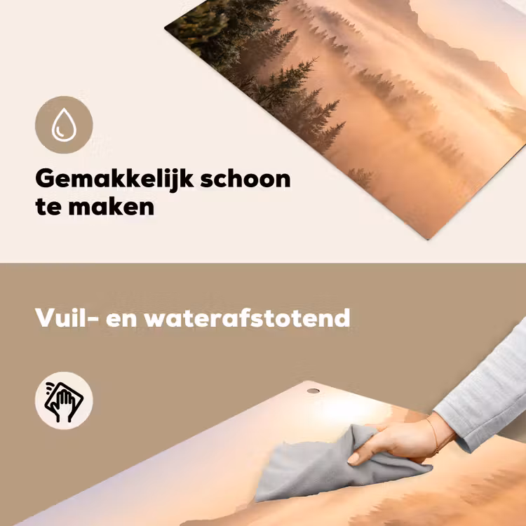 Zonlicht - Mist - Bergen - Bomen Inductie beschemer met haakjes klein -ky-schoon-nl
