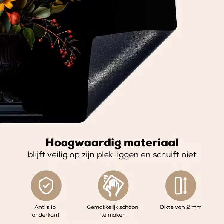 Zonnebloemen - Boeket - Kleurrijk Inductie beschemer met haakjes klein -ky-onderkant-nl
