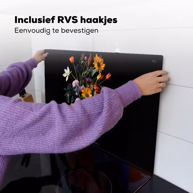 Zonnebloemen - Boeket - Kleurrijk Inductie beschemer met haakjes klein -ky-ophangen-nl