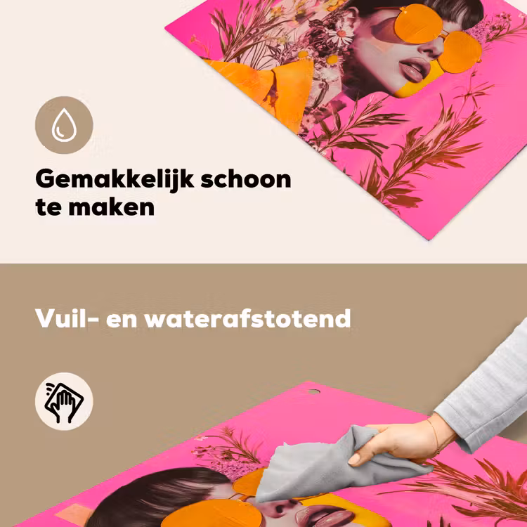 Zonnebril - Oranje - Vrouw - Planten Inductie beschemer met haakjes klein -ky-schoon-nl