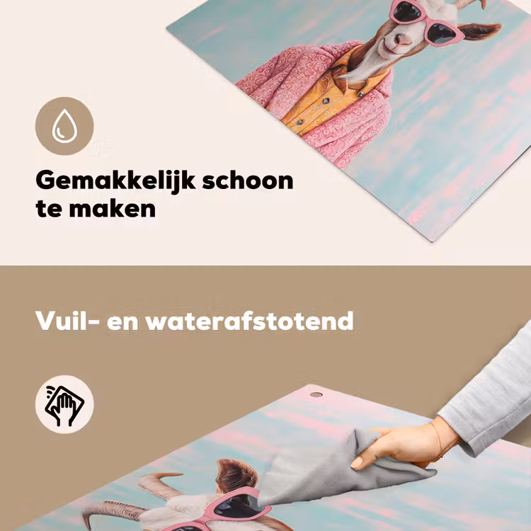Zonnebril - Roze - Geit - Horen Inductie beschemer met haakjes klein -ky-schoon-nl