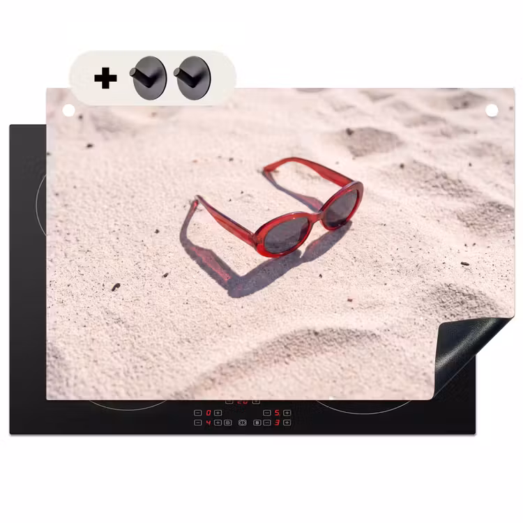 Zonnebril - Strand - Vakantie - Rood Inductie beschemer met haakjes klein -3d