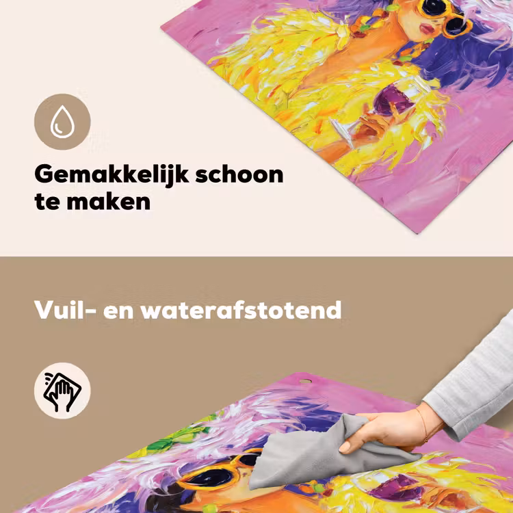 Zonnebril - Vrouw - Jas - Veren Inductie beschemer met haakjes middel -ky-schoon-nl