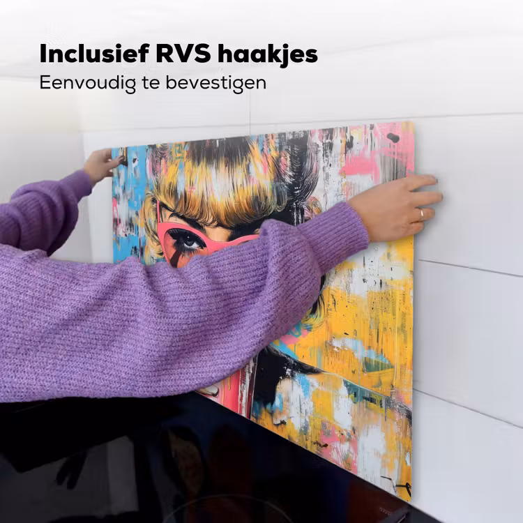 Zonnebril - Vrouw - Kleurrijk - Verfspetters Inductie beschemer met haakjes middel -ky-ophangen-nl