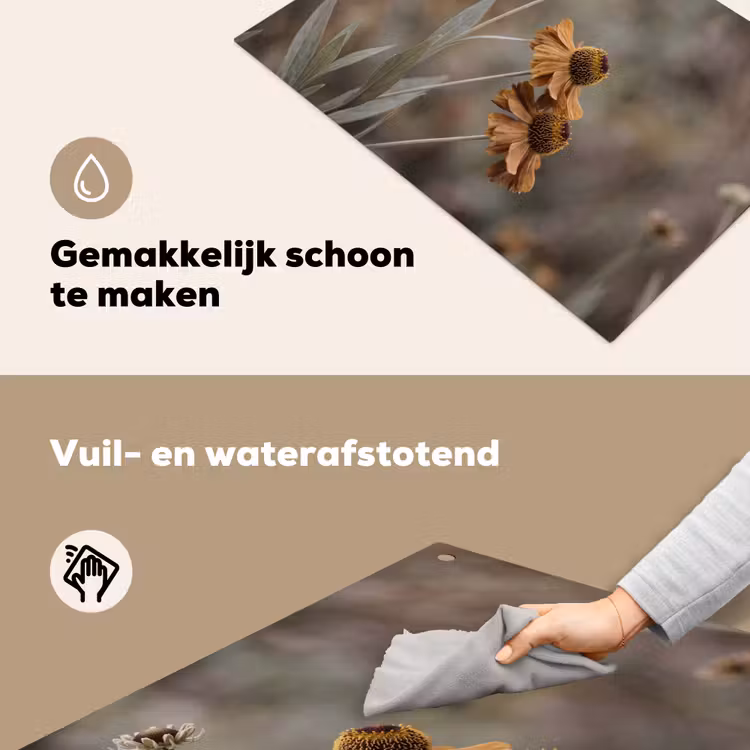 Zonnehoed - Droogbloemen - Geel - Warm Inductie beschemer met haakjes klein -ky-schoon-nl