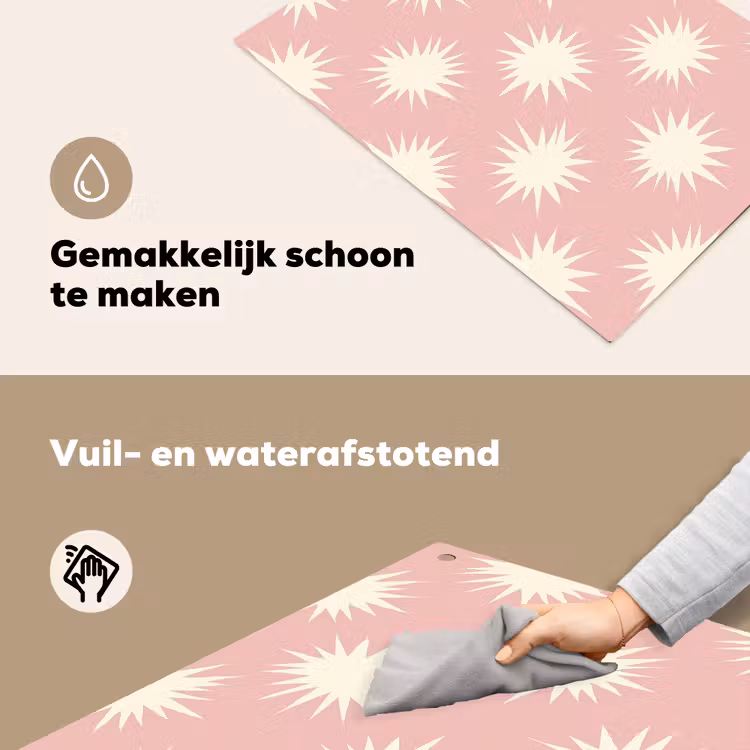 Zonnen - Patroon - Roze Inductie beschemer met haakjes klein 777 -ky-schoon-nl