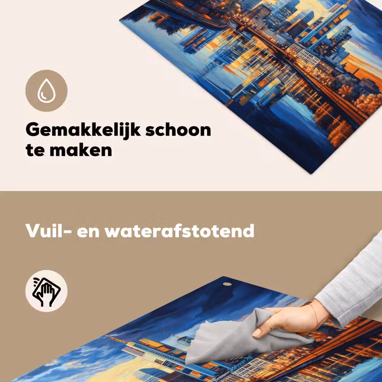Zonsondergang Frankfurt - Stad - Skyline - Water Inductie beschemer met haakjes klein -ky-schoon-nl