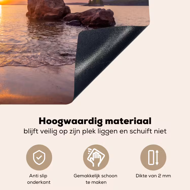 Zonsondergang - Kust - Water - Natuur - Oranje Inductie beschemer met haakjes klein -ky-onderkant-nl
