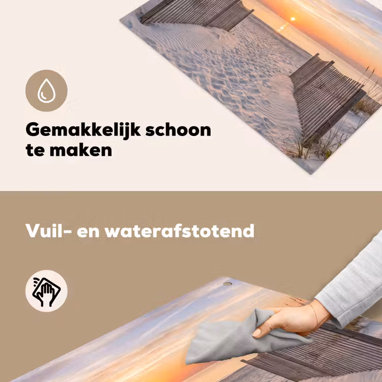 Zonsondergang - Strand - Zand Inductie beschemer met haakjes klein -ky-schoon-nl