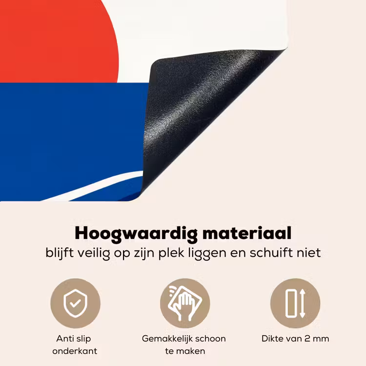 Zonsondergang - Zee - Palmboom - Tropisch - Modern Inductie beschemer met haakjes klein -ky-onderkant-nl