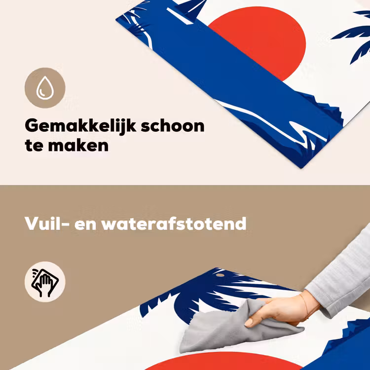 Zonsondergang - Zee - Palmboom - Tropisch - Modern Inductie beschemer met haakjes klein -ky-schoon-nl