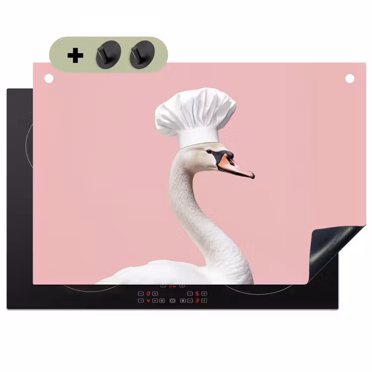 Zwaan - Koksmuts - Mooi - Klassiek Inductie beschemer met haakjes klein -3d