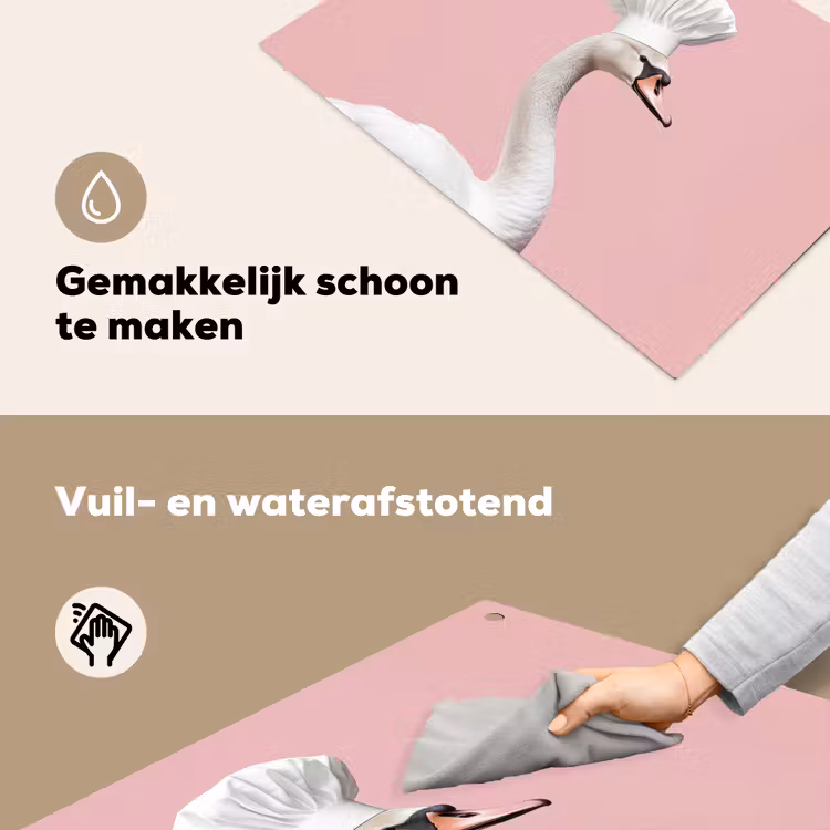 Zwaan - Koksmuts - Mooi - Klassiek Inductie beschemer met haakjes klein -ky-schoon-nl