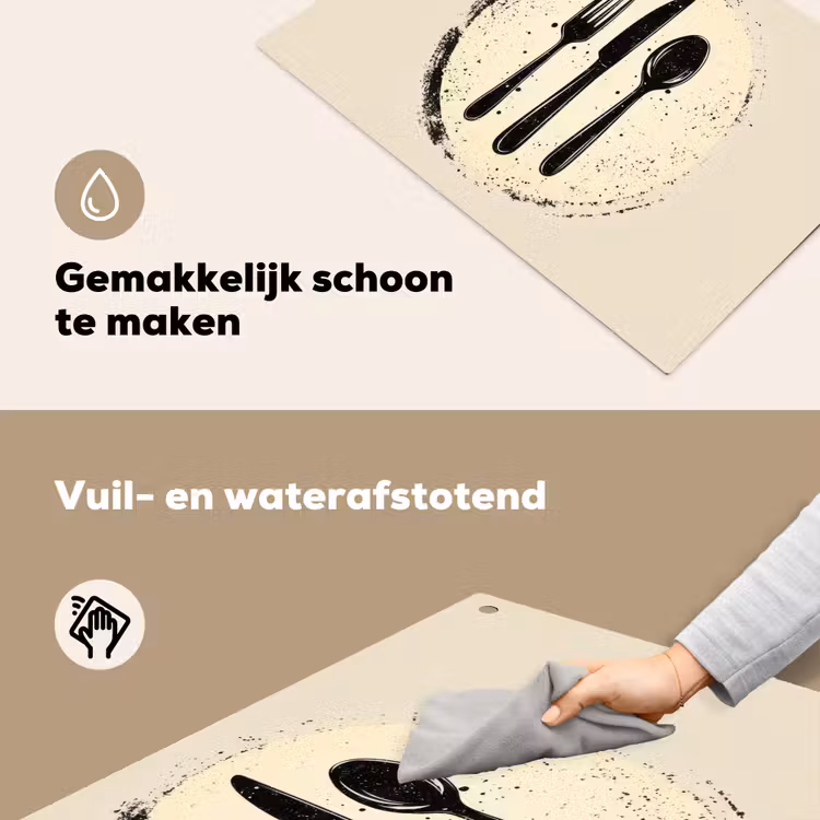 Zwart - Bestek - Rondje Inductie beschemer met haakjes klein -ky-schoon-nl