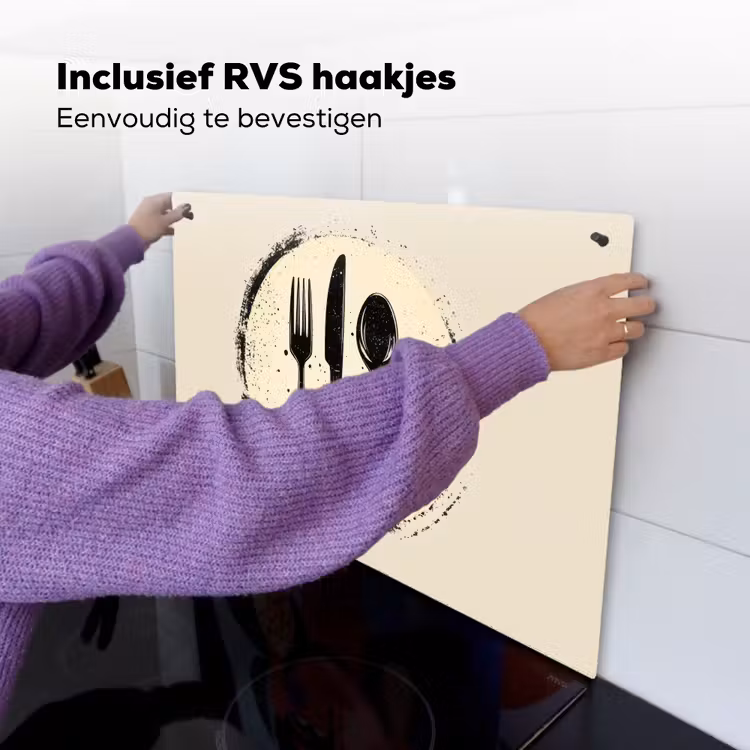 Zwart - Bestek - Rondje Inductie beschemer met haakjes klein -ky-ophangen-nl